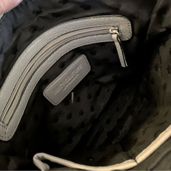 Juicy Couture Gray Leather Crossbody Handbag Logo on Strap Gorgeous - Picture 7 of 13